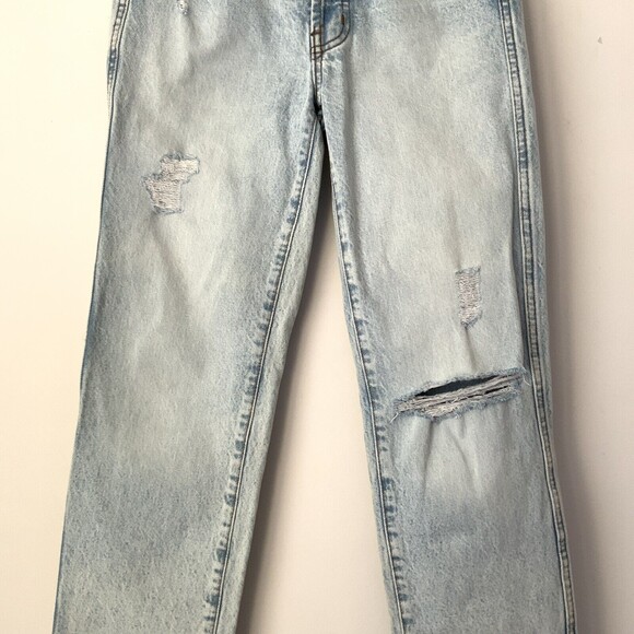 Revice Jeans Butt Cut Distressed Button Fly Straight Leg Blue 24 - Picture 11 of 13
